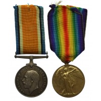 WW1 British War & Victory Medal Pair - Pte. S. Megahy, Machine Gun Corps