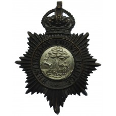 Huntingdon County Police (Huntingdonshire County Constabulary) Black Helmet Plate - King's Crown