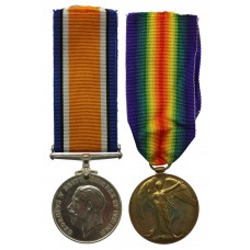 WW1 British War & Victory Medal Pair - 2nd Lieut. F.V. Mellors, West Riding Regiment (Previously an Original Grimbsy Chum, 10th Bn. Lincolnshire Regiment) - Wounded 1st/2nd July 1916 (Somme)