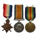 WW1 1914-15 Star Casualty Medal Trio - Pte. H. Tate, Welsh Regiment - K.I.A. 9/5/15