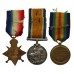 WW1 1914-15 Star Casualty Medal Trio - Pte. H. Tate, Welsh Regiment - K.I.A. 9/5/15