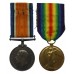 WW1 British War & Victory Medal Pair - 2nd Lieut. A.J. Derrick, 7th Bn. Northumberland Fusiliers - K.I.A. 15/11/16