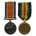 WW1 British War & Victory Medal Pair - 2nd Lieut. A.J. Derrick, 7th Bn. Northumberland Fusiliers - K.I.A. 15/11/16