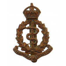 Royal Army Medical Corps (R.A.M.C.) Brass Cap Badge - King's Crown