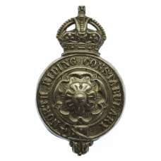 North Riding Constabulary White Metal Kepi/Cap Badge - King's Crown