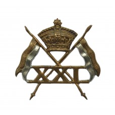 Scarce 21st (Empress of India's) Lancers 'Crossed Lancers' Collar Badge (c.1898-1899)