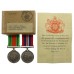 WW2 Defence and War Medal with Air Ministry Box and Entitlement Slip - J.W. Craig