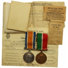 WW1 Mercantile Marine Medal Pair - Robert J. Richards