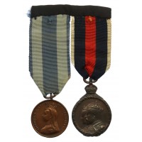 1897 Jubilee Medal and 1902 Coronation Medal Pair - Yeoman Warder C.H. Parker, Tower of London