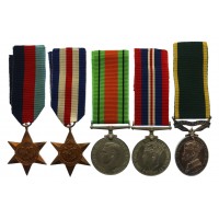 WW2 Territorial Efficiency Medal Group of Five - Spr. L.J. Richards, Royal Engineers