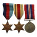 WW2 El Alamein Casualty Medal Group of Three - Gnr. A.G. Leach, 4 Field Regt, Royal Artillery - Died of Wounds 23/7/42