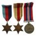 WW2 El Alamein Casualty Medal Group of Three - Gnr. A.G. Leach, 4 Field Regt, Royal Artillery - Died of Wounds 23/7/42