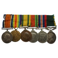 WW1 Territorial Force War Medal Group of Six - Sjt. E.R. Pryer, 1st Hampshire Brigade, Royal Field Artillery (T.F.)