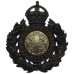 Durham County Constabulary Wreath Helmet Plate - King's Crown