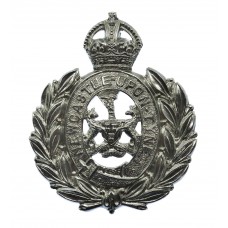 Newcastle-Upon-Tyne City Police Chrome Wreath Cap Badge - King's Crown