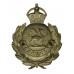 Glamorgan Constabulary White Metal Wreath Cap Badge - King's Crown