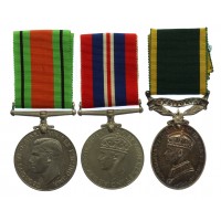 WW2 Defence Medal, War Medal and Territorial Efficiency Medal Group of Three - Sjt. A.T. Elmslie, Royal Fusiliers