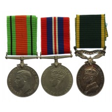 WW2 Defence Medal, War Medal and Territorial Efficiency Medal Group of Three - Sjt. A.T. Elmslie, Royal Fusiliers