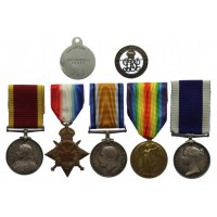 China 1900, WW1 1914-15 Star Trio and RN Long Service & Good Conduct Medal Group of Five with Silver War Badge and Dog Tag - Petty Officer J.G. Campbell, Royal Navy