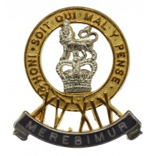 15th/19th King's Hussars Officer's Dress Cap Badge - Queen's Crown