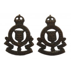 Pair of Royal Army Ordnance Corps (R.A.O.C.) Officer's Service Dress Collar Badges - King's Crown