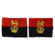 Pair of War Office Controlled Units Cloth Formation Signs - King's Crown