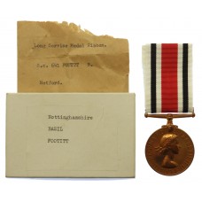 Elizabeth II Special Constabulary Long Service Medal in Box - Basil Footitt, Nottinghamshire Special Constabulary