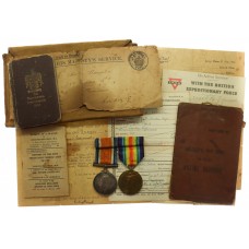 WW1 British War & Victory Prisoner of War Medal Pair to a Jewish Soldier - Pte. A. Samuels, 22nd London Regiment