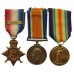 WW1 1914 Mons Star Medal Trio - Pte. A.E. Pell, Middlesex Regiment - Wounded at Le Basse