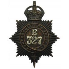 Metropolitan Police 'E' Division (Holborn) Helmet Plate - King's Crown