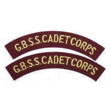 Pair of Grenada Boys Secondary School Cadet Corps (G.B.S.S. CADET CORPS) Cloth Shoulder Titles