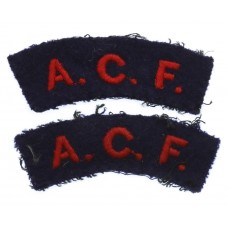 Pair of Army Cadet Force (A.C.F.) Cloth Shoulder Titles