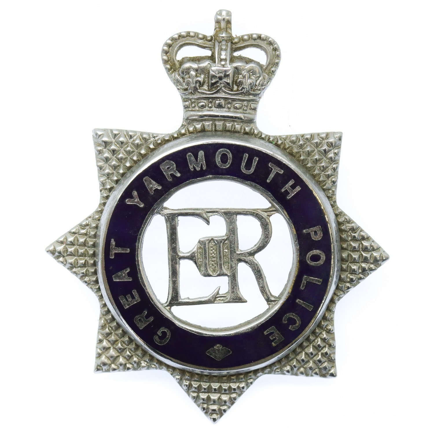 Great Yarmouth Police Senior Officer's Enamelled Cap Badge - Queen's Crown