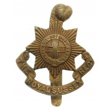 Royal Sussex Regiment WWI All Brass Economy Cap Badge