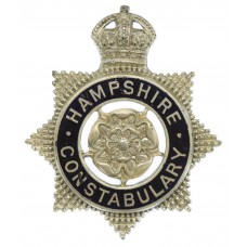 Hampshire Constabulary Senior Officer's Silver & Enamel Cap Badge - King's Crown