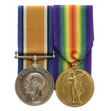 WW1 British War & Victory Medal Pair - Pte. D. Lambert, King's Own Yorkshire Light Infantry - Wounded
