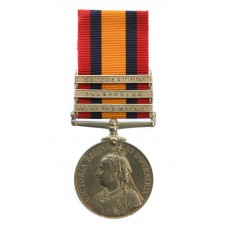 Queen's South Africa Medal (3 Clasps - Relief of Kimberley, Paardeberg, Driefontein) - Pte. J. Cottam, 14th Hussars - Wounded 24/04/1900