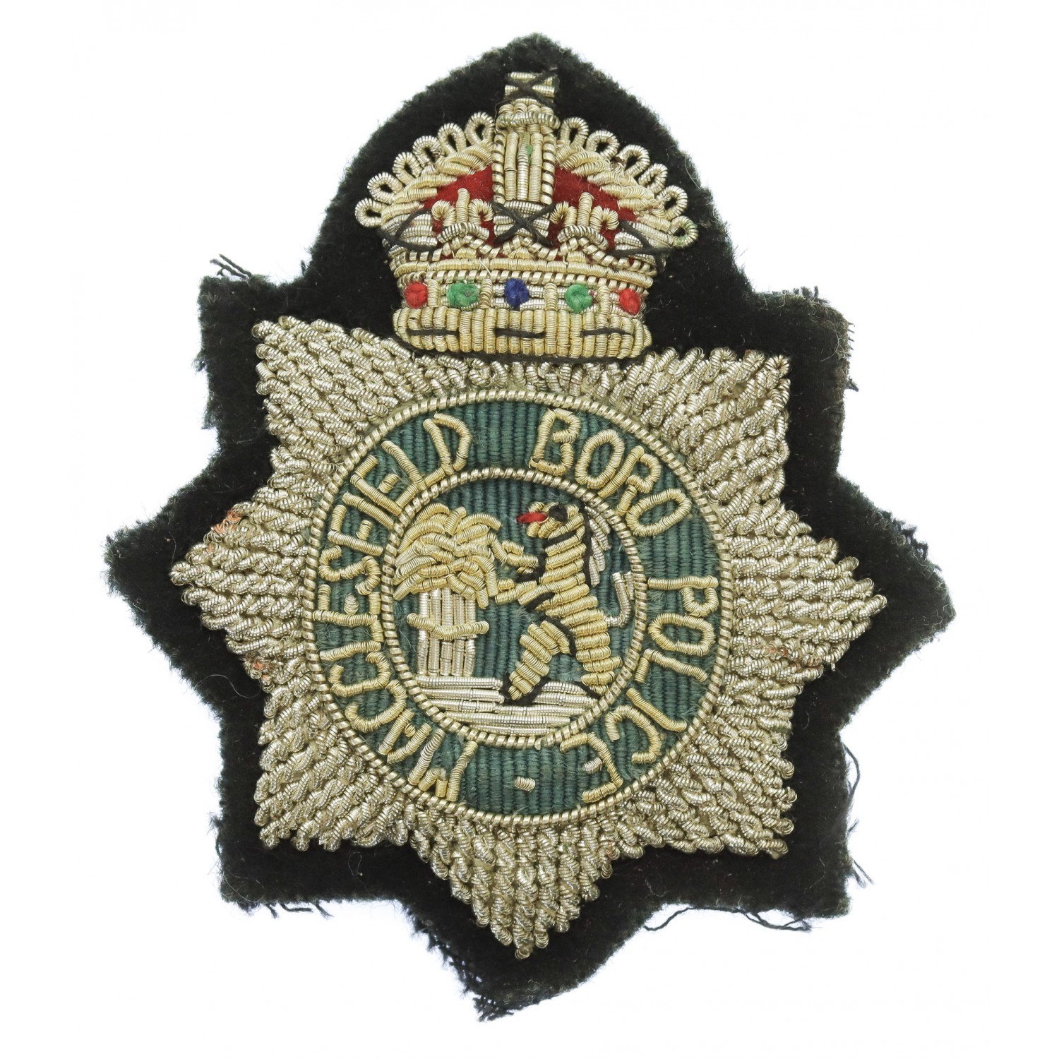 Macclesfield Borough Police Bullion Cap Badge - King's Crown