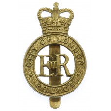 City of London Police Brass Cap Badge - Queen's Crown