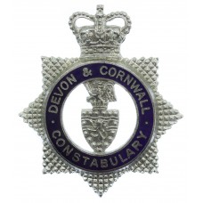 Devon & Cornwall Constabulary Senior Officer's Enamelled Cap Badge - Queen's Crown