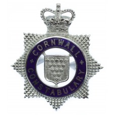 Cornwall Constabulary Senior Officer's Enamelled Cap Badge - Queen's Crown