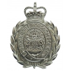 Stockport Borough Police Wreath Helmet Plate - Queen's Crown (Non