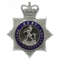 Kent County Constabulary Senior Officer's Enamelled Cap Badge - Queen's Crown