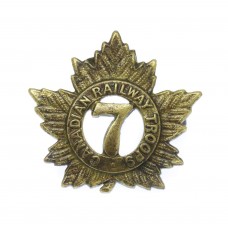 7th Canadian Railway Troops WW1 C.E.F. Collar Badge