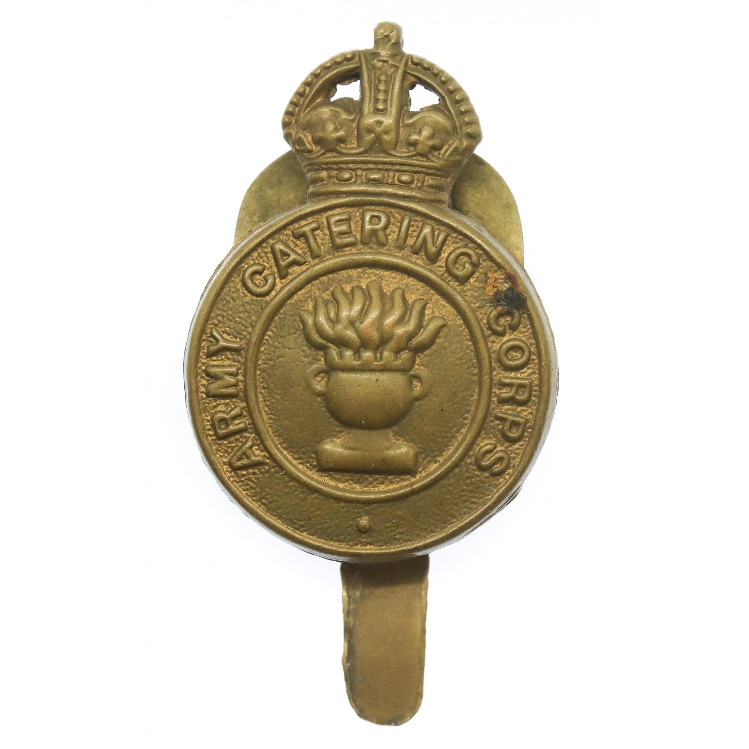 Army Catering Corps Brass Cap Badge - King's Crown