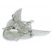 Ministry of Civil Aviation Constabulary Chrome Winged Cap Badge - King's Crown