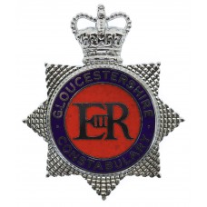 Gloucestershire Constabulary Enamelled Cap Badge - Queen's Crown