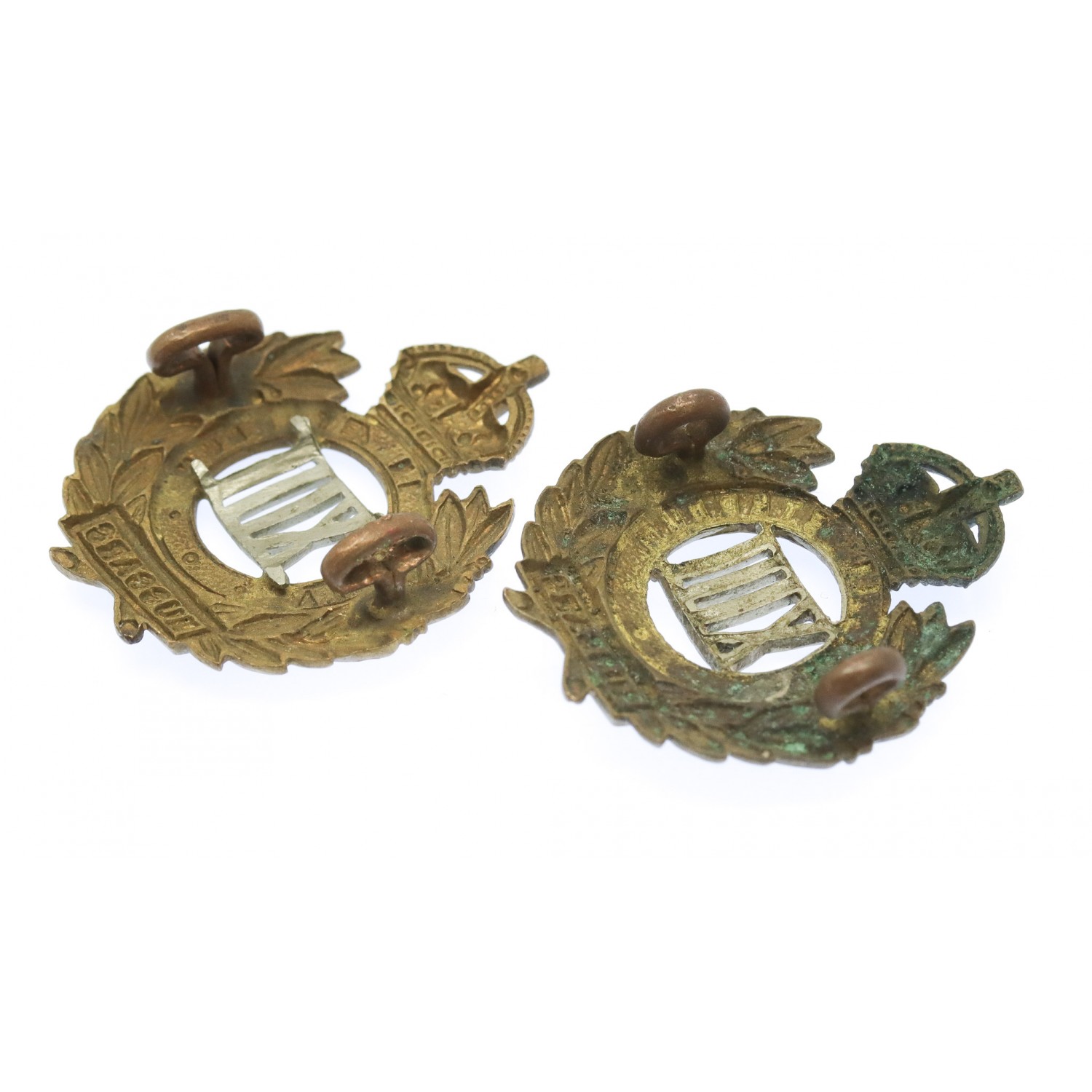 Pair of 13th Hussars Collar Badges - King's Crown