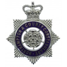 Northampton & County Constabulary Senior Officer's Enamelled Cap Badge - Queen's Crown