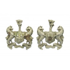 Pair of Newcastle -Upon- Tyne City Police White Metal Collar Badges